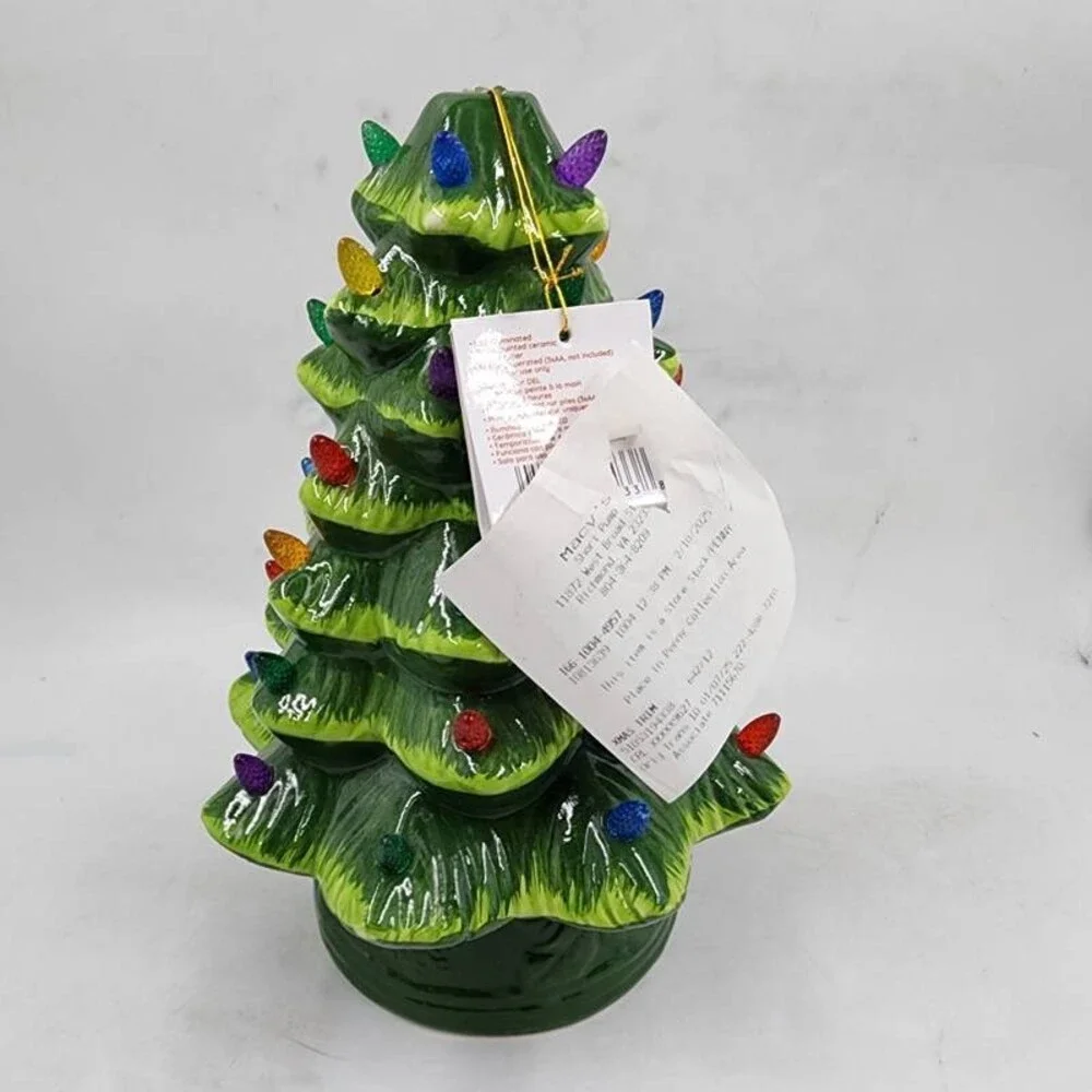 Mr Christmas Nostalgic Christmas Tree Table Decor One Size Green LED Lighting